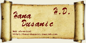 Hana Dušanić vizit kartica